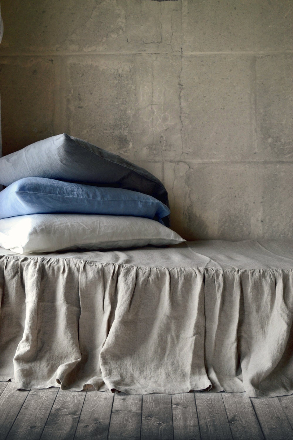 Ruffled Bedskirt in Natural Undyed Linen. Bedskirt. Dust Etsy