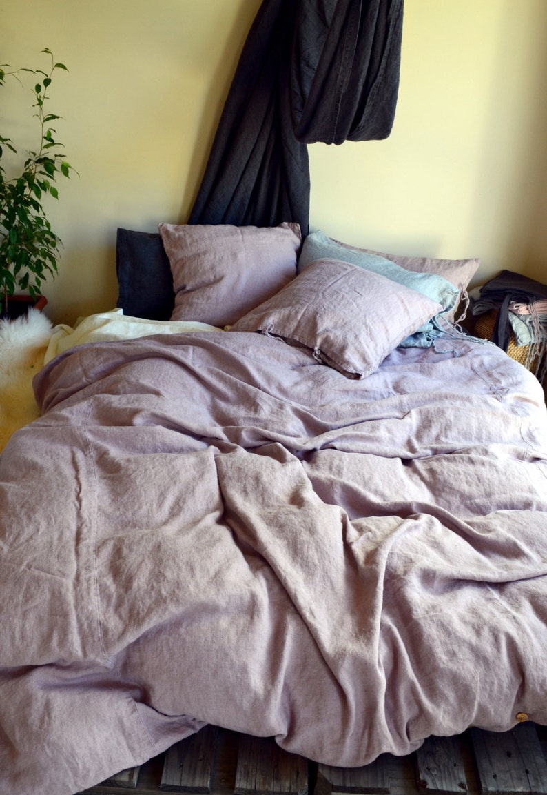 Faded Lilac Rustic Heavyweight Linen Pillowcase Standard Etsy