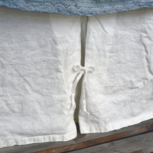 Heavy Linen Box Pleated Bedskirt in Ivory. Heavyweight, rustic/ valance/ dust ruffle. Stonewashed bedding by House of Baltic Linen image 5