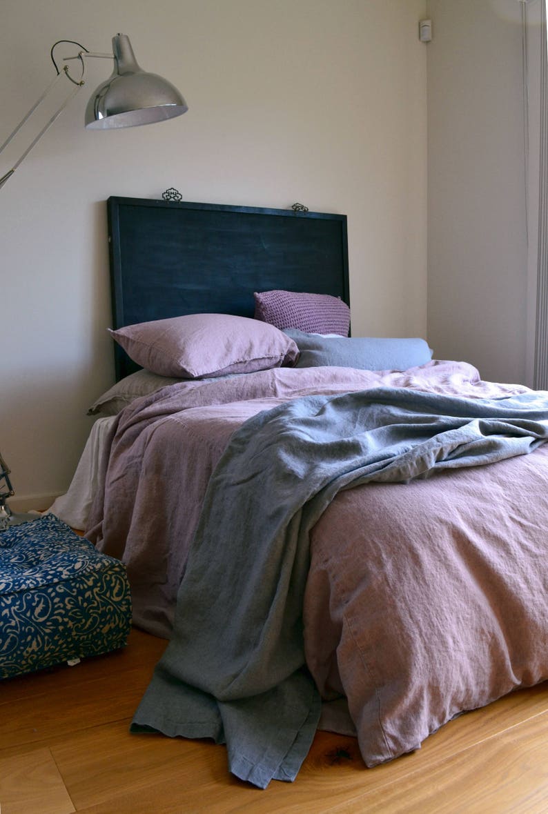 Faded Lilac Rustic Rough Linen duvet cover. Heavy Weight Etsy