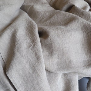 Luxurious natural stonewashed linen fitted sheet. Medium weight linen. Undyed linen bedding. image 4