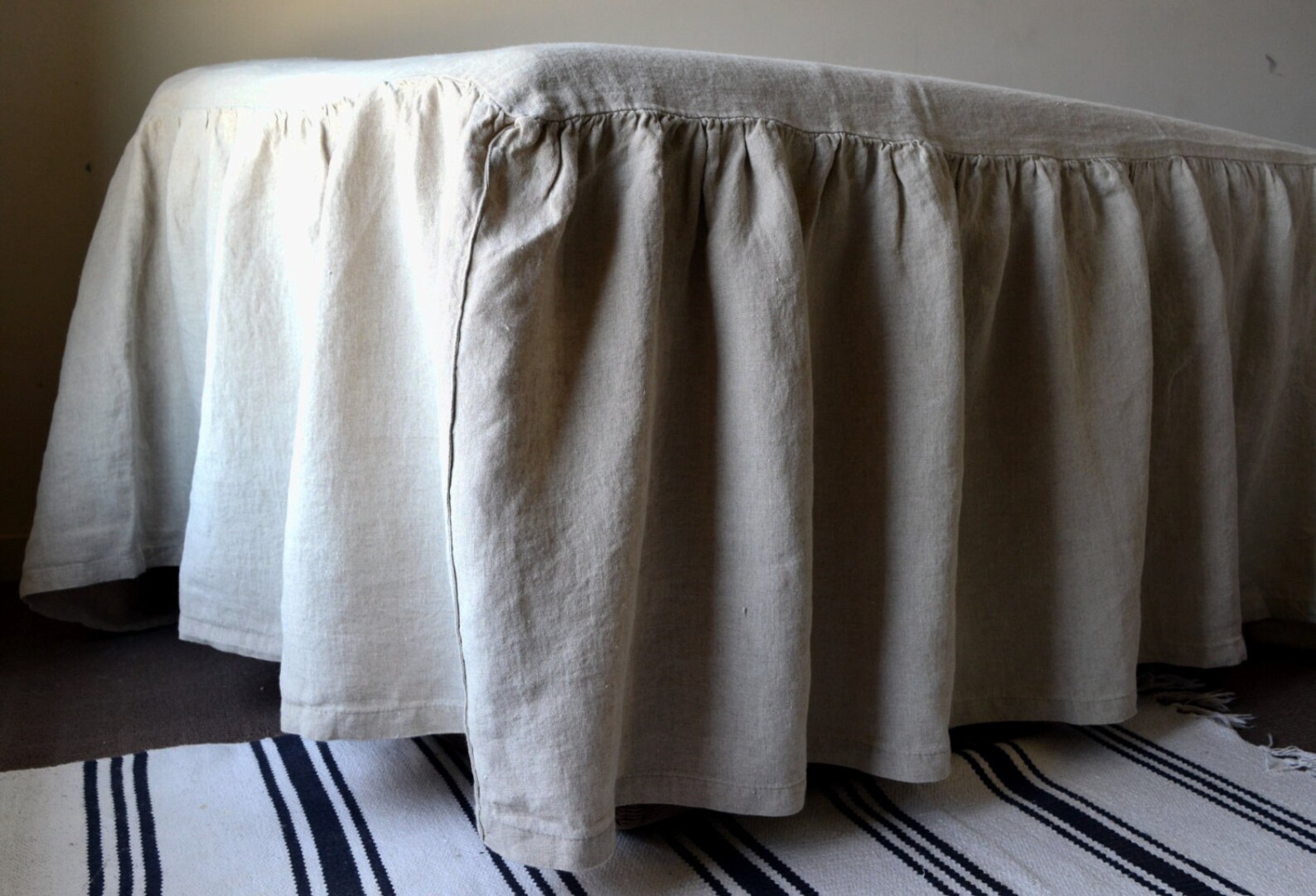 Ruffled Bedskirt in Natural Undyed Linen. Bedskirt. Dust Etsy