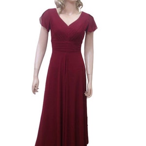 Dress With Sleeves. Burgundy Bridesmaid Dress