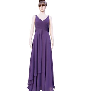 Prom Dress. Drak Purple Long Bridesmaid Dress
