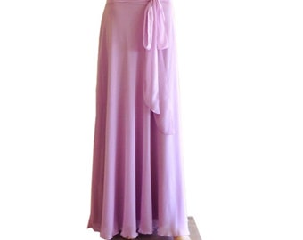 Maxi Skirt. Light Lavender Bridesmaid Skirt. Chiffon Evening Skirt. Floor Length Skirt.