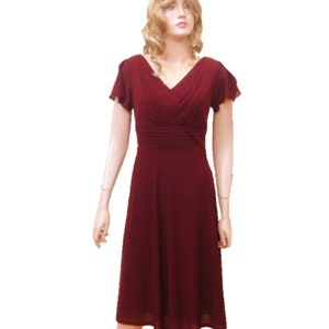 Dress With Sleeves. Burgundy Bridesmaid Dress.