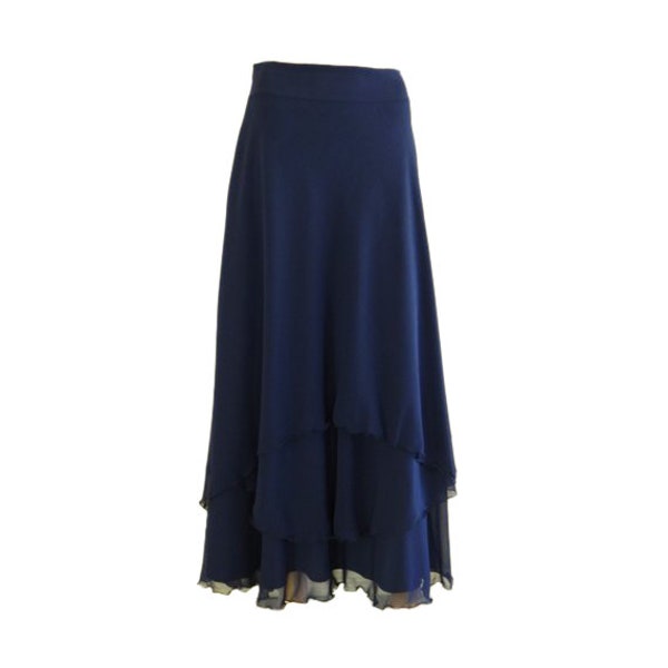 Evening Skirt. Navy Blue Long Skirt