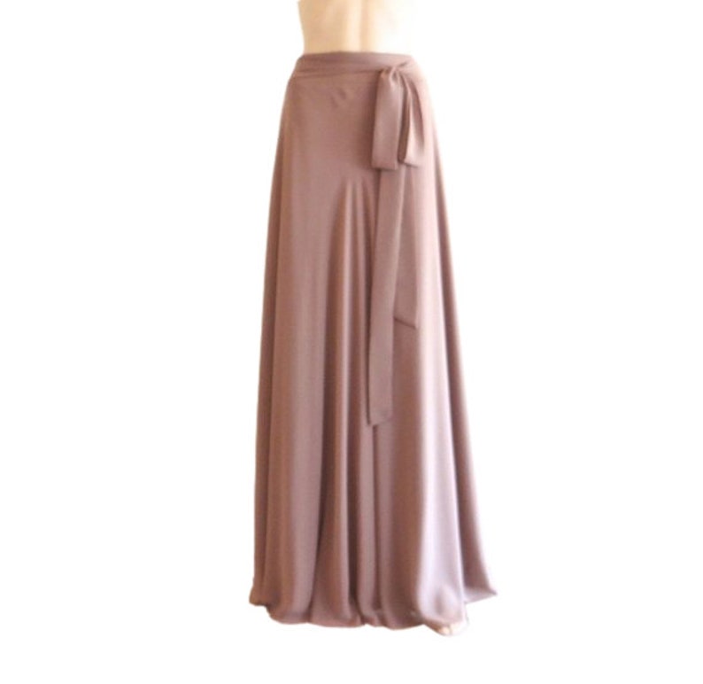 Dark Tan Bridesmaid Skirt Long Evening Skirt Dark Tan Maxi Skirt Chiffon Floor Length Skirt.