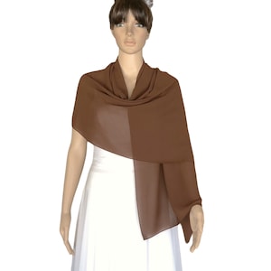 Caramel Chiffon Shawl. Soft Chiffon Scarf. Caramel  Long Scarf.