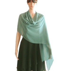 Slate Blue Chiffon Shawl. Soft Chiffon Scarf. Slate Blue Long Scarf.
