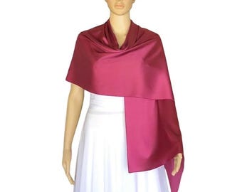 Fuchsia Silk Shawl. Soft Silk Scarf. Fuchsia Long Scarf.
