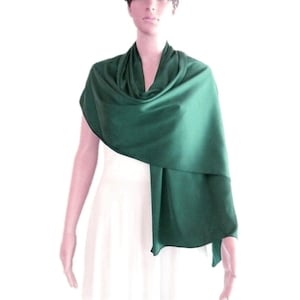 Teal Green Silk Shawl. Soft Silk Scarf. Teal Green Long Scarf.