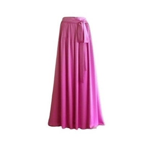 Light Magenta Maxi Skirt. Light Magenta Bridesmaid. Skirt Long Evening Skirt. Silk Floor Length Skirt.