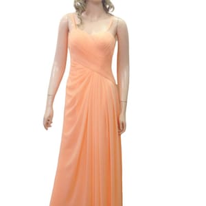 Peach Bridesmaid Dress. Maxi Dress. Floor Length Dress