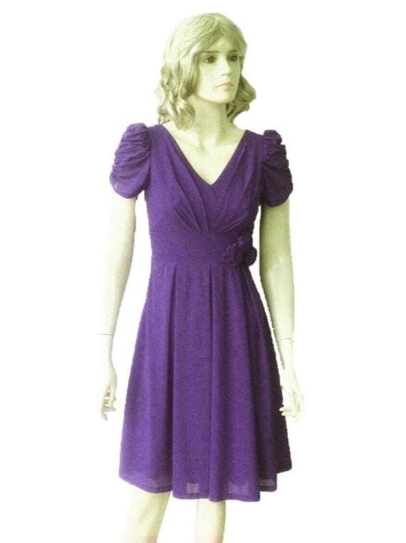 royal purple dress with sleeves