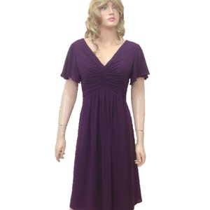 Dress With Sleeves. Purple Bridesmaid Dress.
