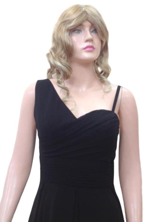 One Shoulder Dress. Black Bridesmaid Dress
