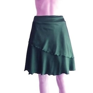 Forest Green Knee Length Skirt. Forest Green Bridesmaid Skirt. Evening Skirt. Silk Skirt.