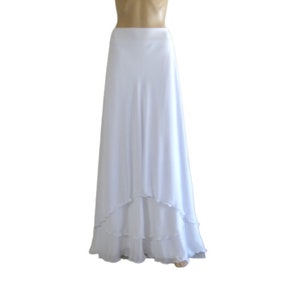 White Bridesmaid Skirt. White Chiffon Maxi Skirt. Floor Length Skirt. Long Skirt.