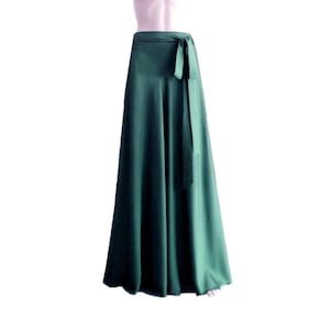 Forest Green Maxi Skirt. Forest Green Bridesmaid. Skirt Long Evening Skirt. Silk Floor Length Skirt.