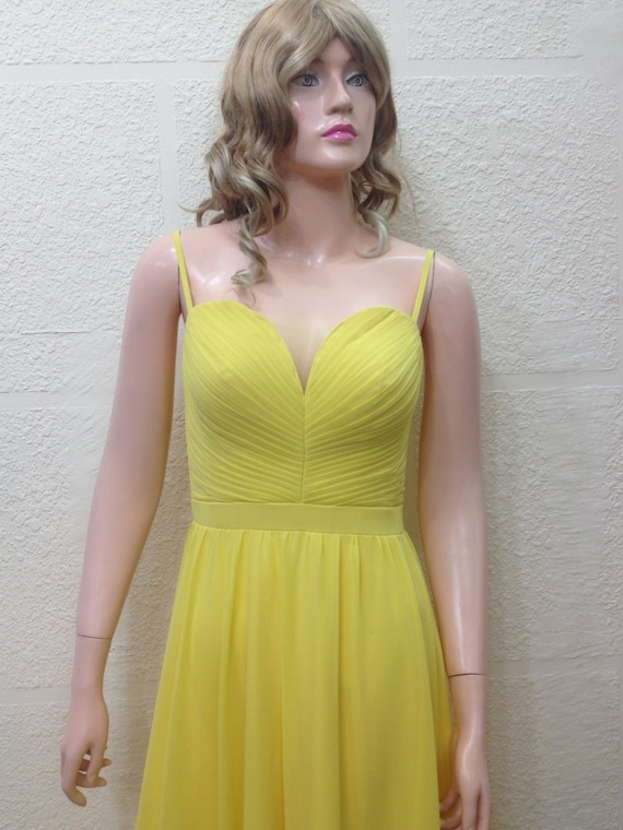Long Bridesmaid Dress. Maxi Dress. Yellow Prom Dress
