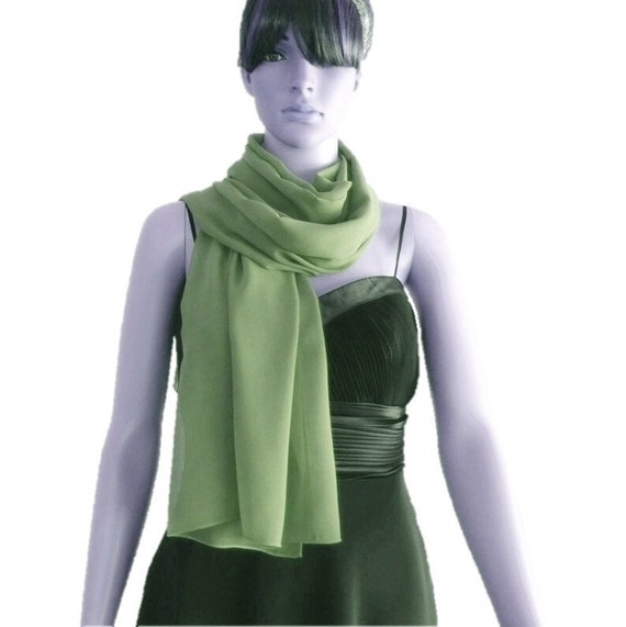 green chiffon shawl