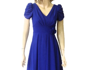 Blue Bridesmaid Dress. Dress With Sleeves