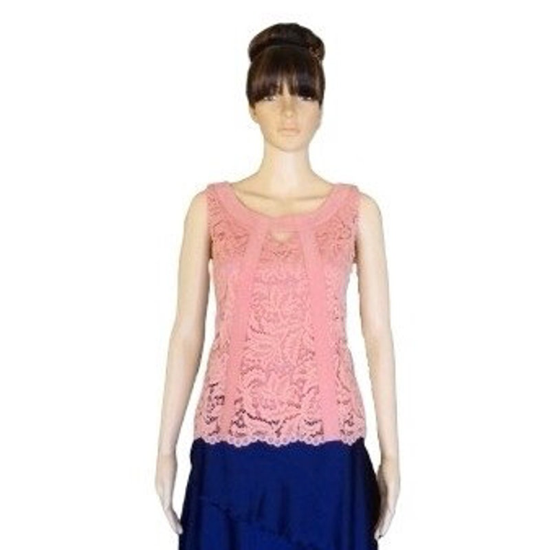 Striped Pure Cotton Top - Dusty Rose