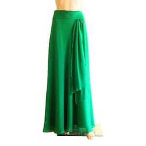 Long Skirt. Green Maxi Skirt. Evening Skirt