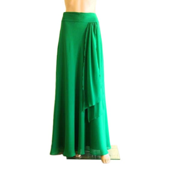Long Skirt. Green Maxi Skirt. Evening Skirt Etsy