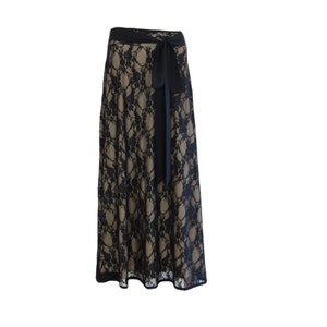 Lace Maxi Skirt.Black Lace Long Skirt