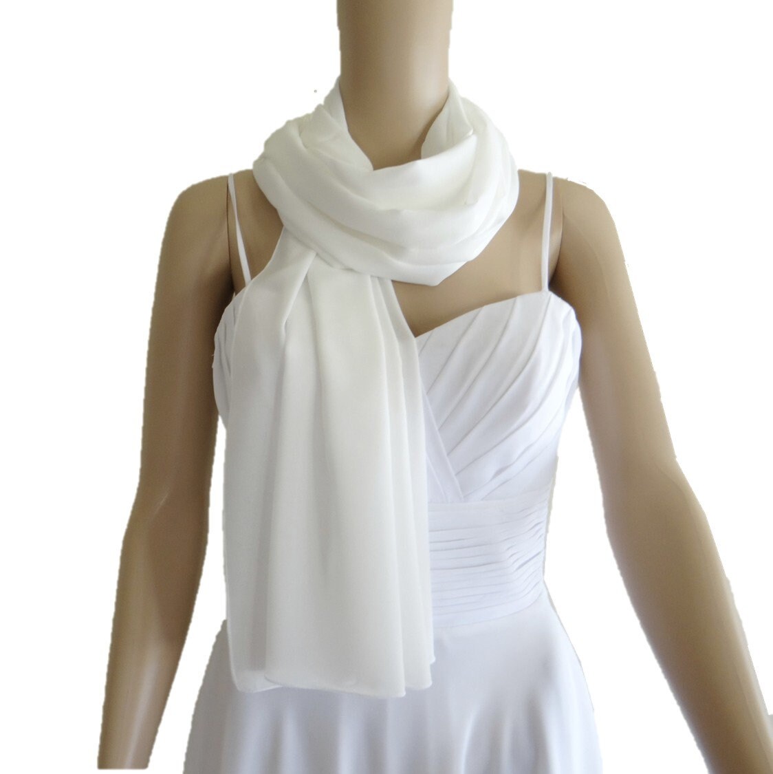white chiffon shawl