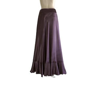 Plum Bridesmaid Skirt. Silk Maxi Skirt. Long Evening Skirt. Party Skirt.