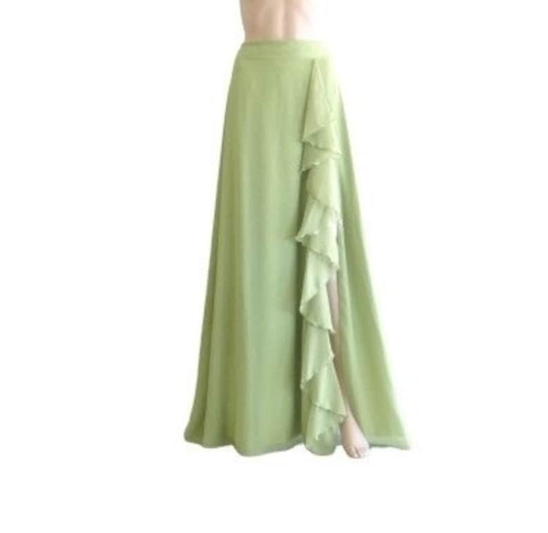 Sage Green Maxi Skirt. Sage Green Bridesmaid Skirt. Long Etsy