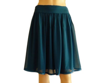 Bridesmaid Skirt. Teal Blue Skirt. Knee Length Skirt.