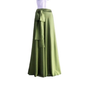 Light Olive Green Maxi Skirt. Light Olive Green Bridesmaid. Skirt Long Evening Skirt. Silk Floor Length Skirt.
