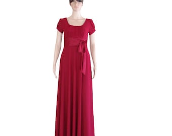 Burgundy Prom Dress. Long Bridesmaid Dress