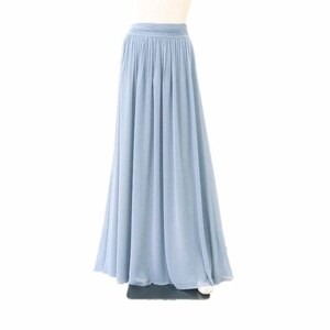 Light Dusty Blue Maxi Skirt. Light Dusty Blue Bridesmaid Skirt. Long Evening Skirt. Chiffon Floor Length Skirt.