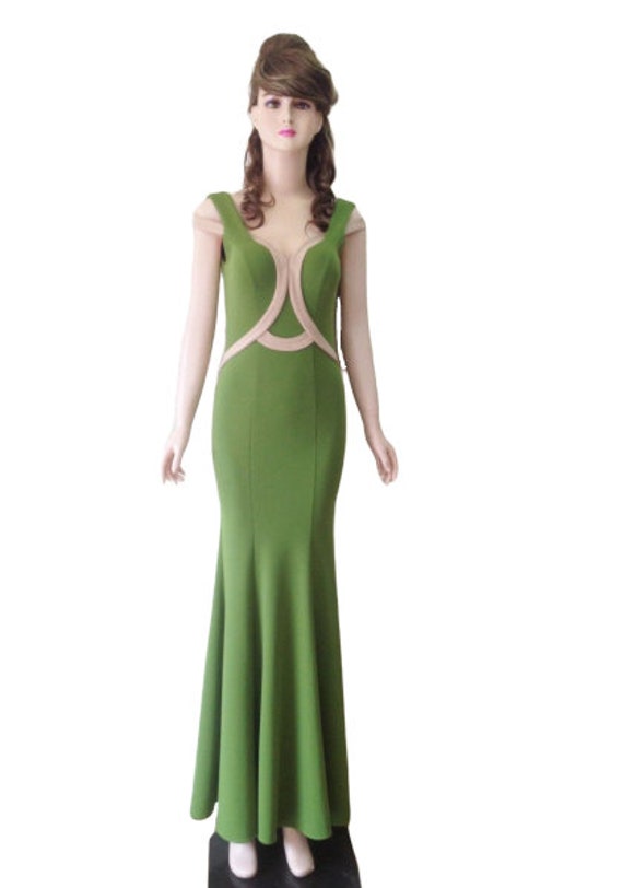 plus size emerald green velvet dress Iridescent Plunge Maxi Dress Olive Green