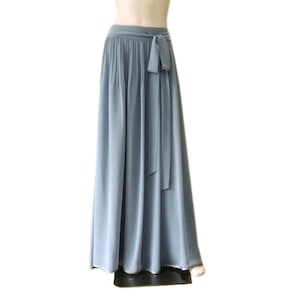 Dusty Blue Maxi Skirt. Dusty Blue Bridesmaid. Skirt Long Evening Skirt. Chiffon Floor Length Skirt.
