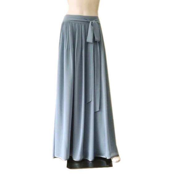 Dusty Blue Maxi Skirt. Dusty Blue Bridesmaid. Skirt Long - Etsy