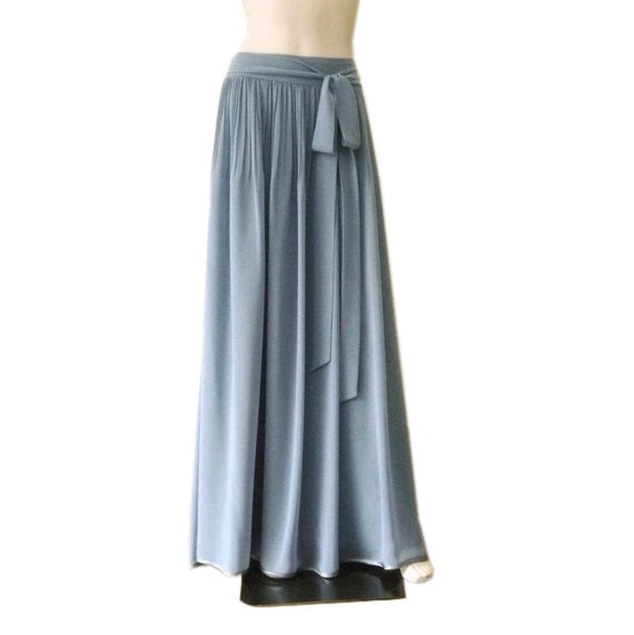 Chiffon Fabric Elastic Waist Chiffon Maxi Skirt Summer Pleated