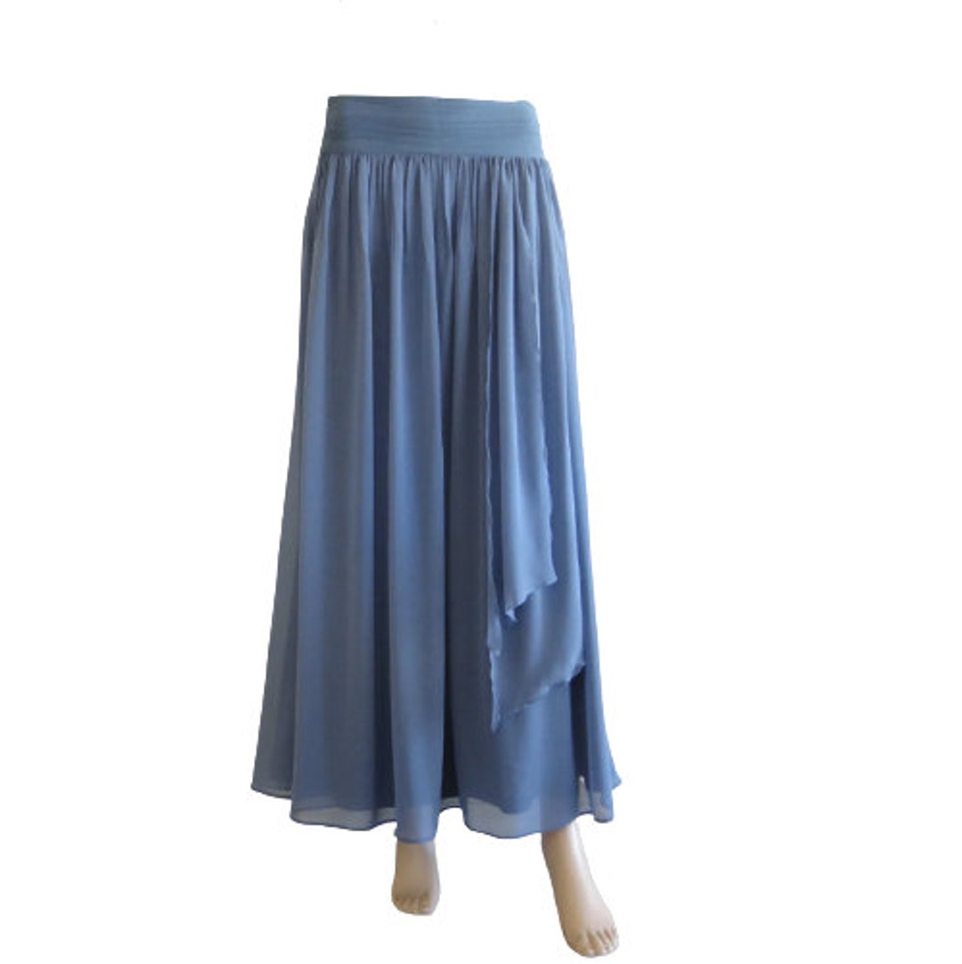 Maxi Skirt. Bluish Grey Skirt. Long Bridesmaid Skirt - Etsy