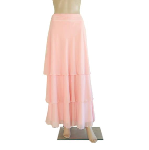 Chiffon skirt pink hot sale