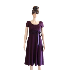 Dress With Sleeves. Purple Bridesmaid Dress