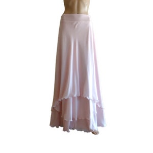 Blush Pink Maxi Skirt. Blush Pink Bridesmaid Skirt. Long Evening Skirt. Chiffon Floor Length Skirt.