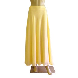 Yellow Maxi Skirt. Yellow Long Bridesmaid Skirt. Evening Chiffon Skirt. Floor Length Skirt.