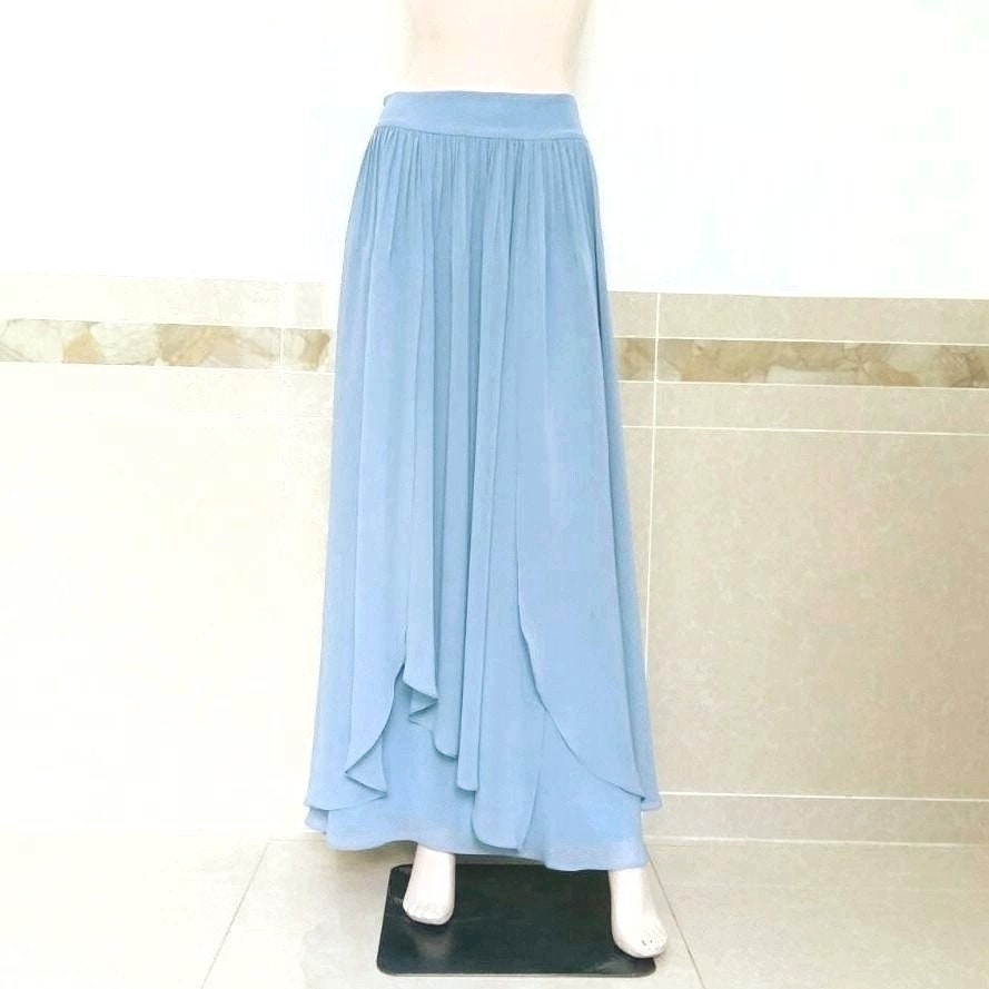 Dusty Blue Maxi Skirt. Dark Purple Bridesmaid Skirt. Long | Etsy