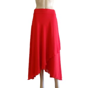 Red Maxi Skirt. Chiffon Skirt