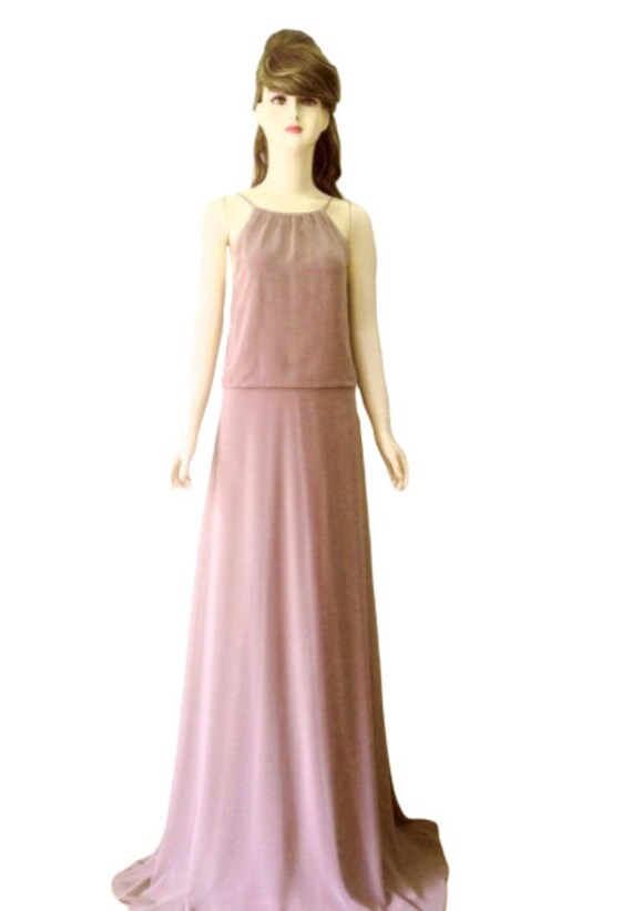 tan chiffon bridesmaid dress Wedtrend Women Champagne V-Neck Cap Sleeves A-Line Long Chiffon Bridesmaid  Dress with Ruffles – WEDTREND main image 1